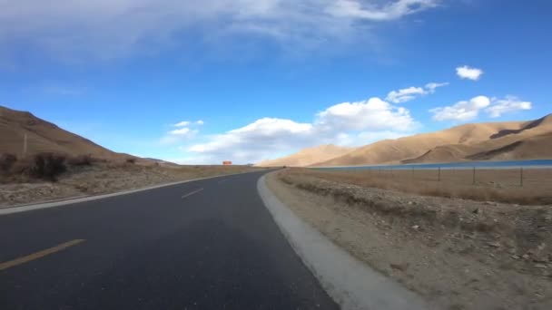 Beau Paysage Route Montagne Avec Lac Bleu — Video