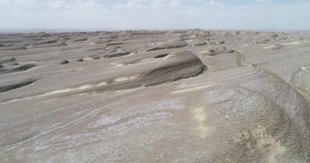 Yardang Landform Oeste China Vista Aérea — Vídeos de Stock