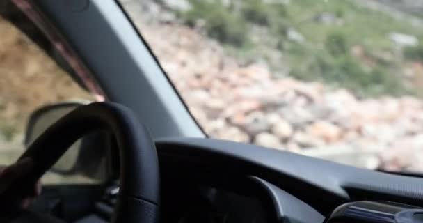 Manos Femeninas Volante Concepto Conducción Del Coche — Vídeo de stock