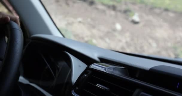 Manos Femeninas Volante Concepto Conducción Del Coche — Vídeo de stock