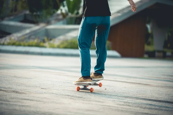 Skateboarder Skate Livre Cidade — Fotografia de Stock