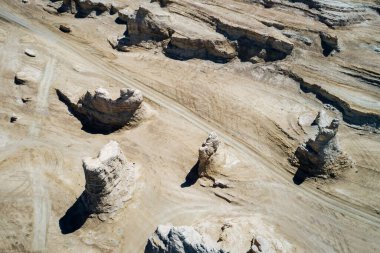 Çin 'in batısındaki yardang arazisi