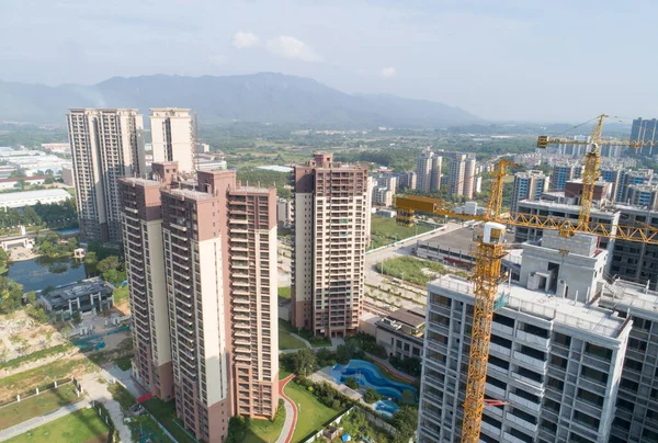 Luftaufnahme Einer Mehrstöckigen Wohnungsbaustelle China — Stockfoto