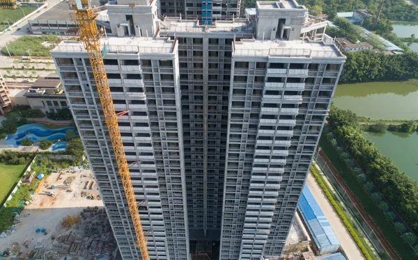 Luftaufnahme Einer Mehrstöckigen Wohnungsbaustelle China — Stockfoto