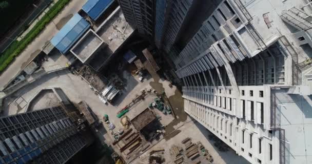 Çin Deki Çok Katlı Apartman Inşaatının Havadan Görüntüsü — Stok video