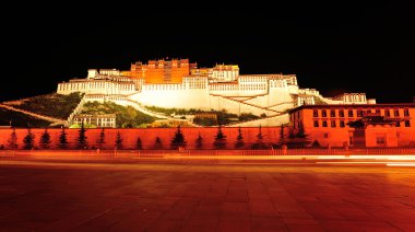 potala Sarayı, tibet, Çin'in gece çekimi