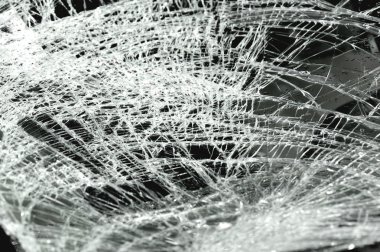 Broken windshield in car accident clipart