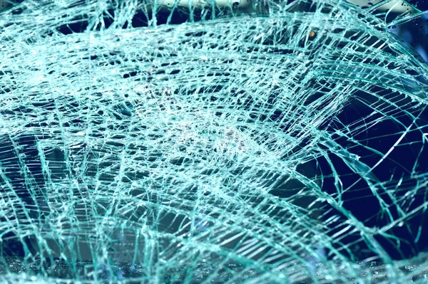 Broken windshield in car accident — Stock Photo, Image