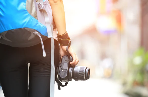 Žena fotograf v guilin — Stock fotografie