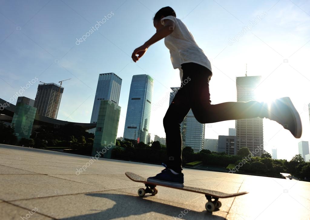 Skateboarder skateboarding