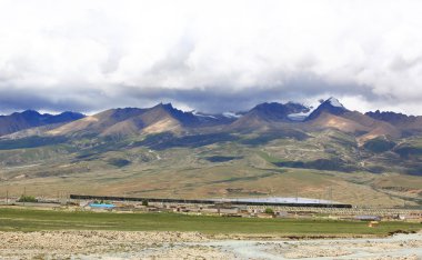 Tibet 'teki dağ manzarası