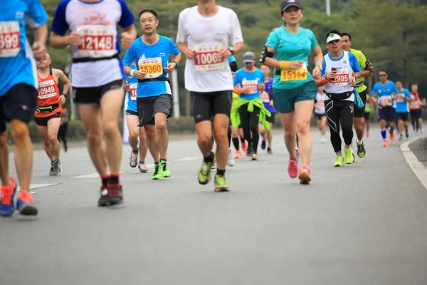 Athletes running at shenzhen international marathon — Stock Photo, Image