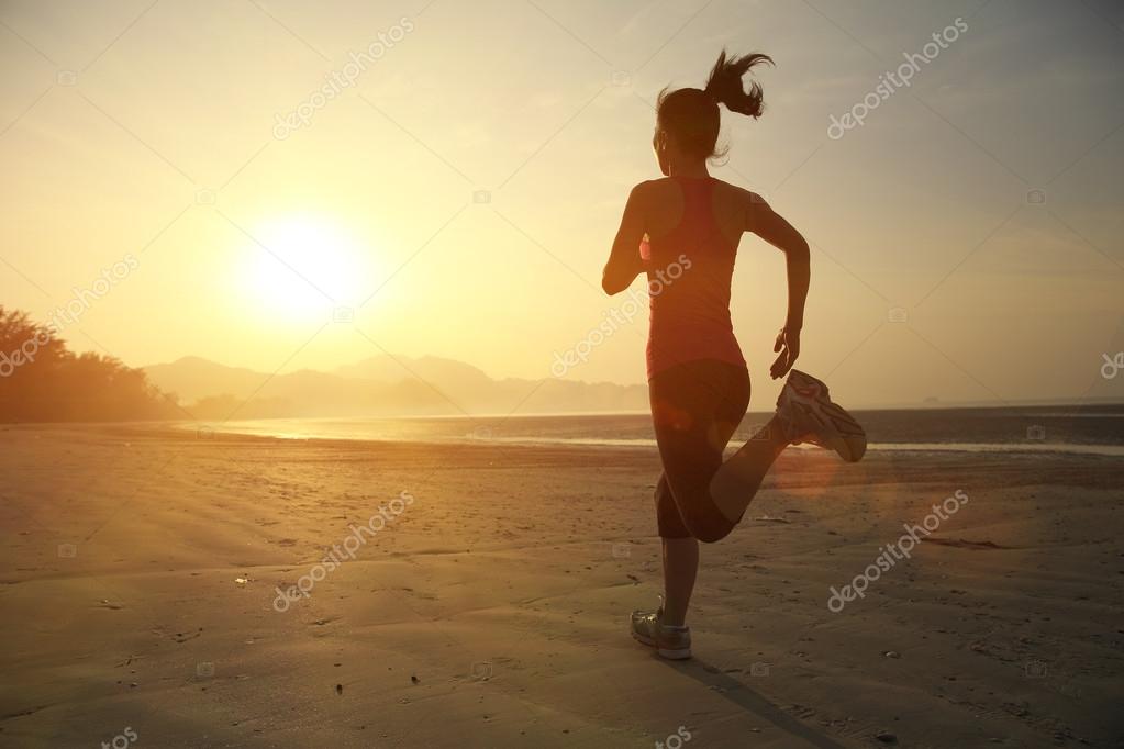 Woman Jogging At Sunrise Stock Photo By ©lzf 63299627, 52% OFF