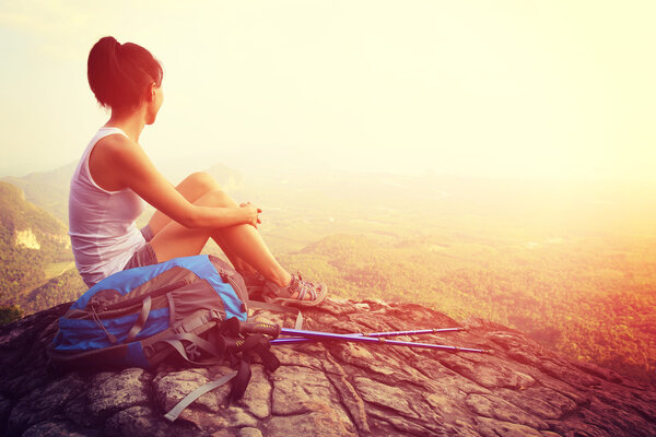 Hiker on mountain top