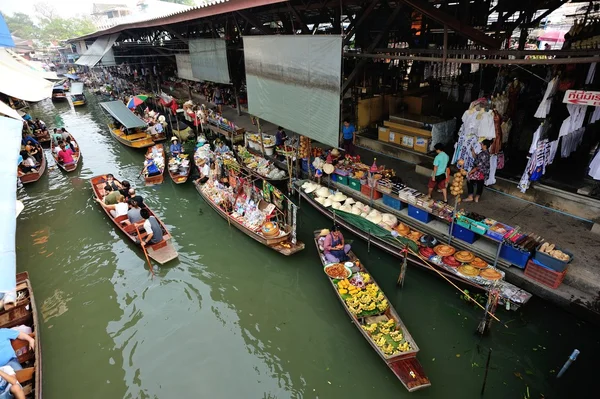 Mercado flotante de Damonen Saduak — Foto de Stock