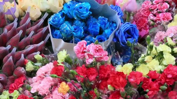 Квітковий магазин з квітами — стокове відео