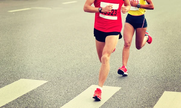 Futás-maraton sportolók — Stock Fotó