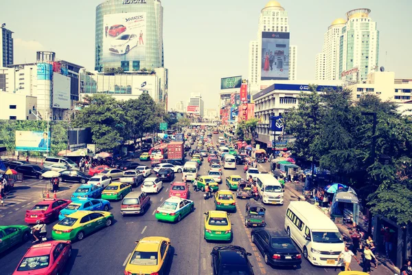 Central Bangkok Busy traffic — Stock Photo, Image