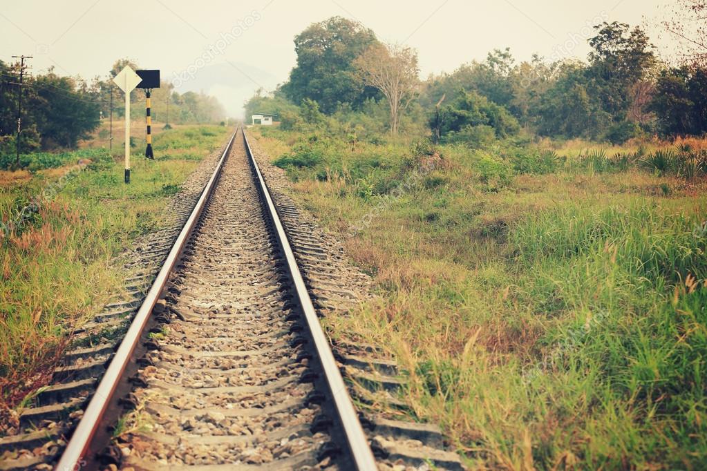 Vintage railroad tracks Stock Photo by ©lzf 70078349 Vintage railroad tracks Stock Photo by ©lzf 70078349