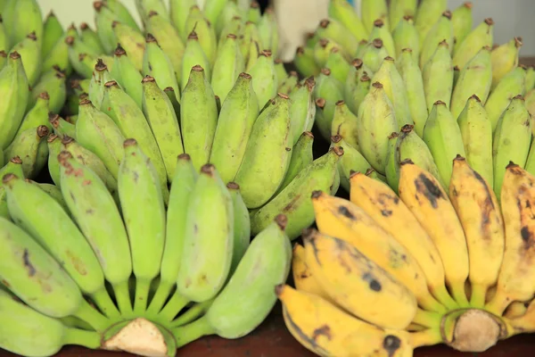 Groene en gele bananen — Stockfoto