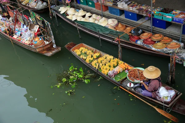 Damonen Saduak mercato galleggiante — Foto Stock