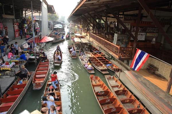Mercado flotante de Damonen Saduak — Foto de Stock