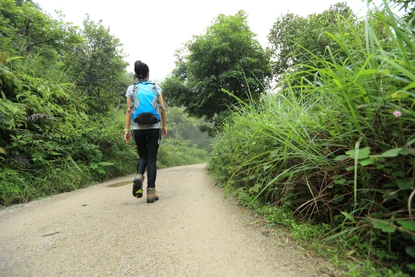 Woman hiking on trail — Stock Photo, Image