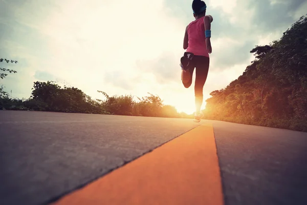 Runner athlete running at road — Stock Photo, Image