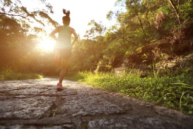 runner atlet ormanı iz üzerinde çalışan