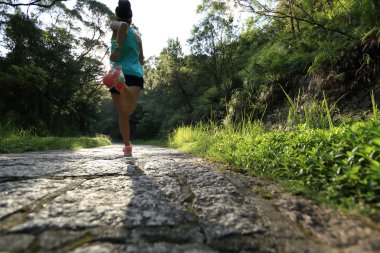 runner atlet ormanı iz üzerinde çalışan.