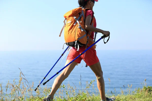 Young woman hiker — Stock Photo, Image