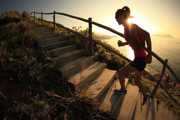 fitness woman on stairs