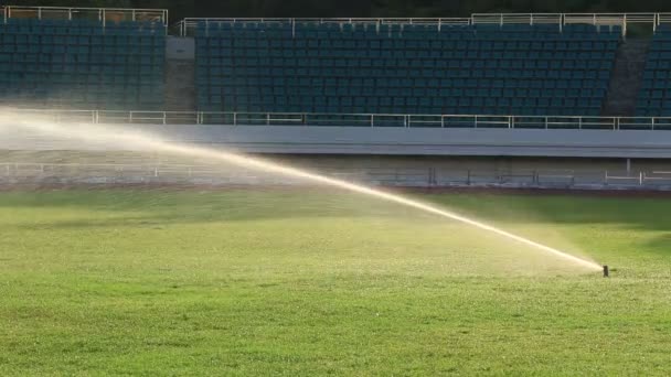 Irrigatie gras stadion — Stockvideo