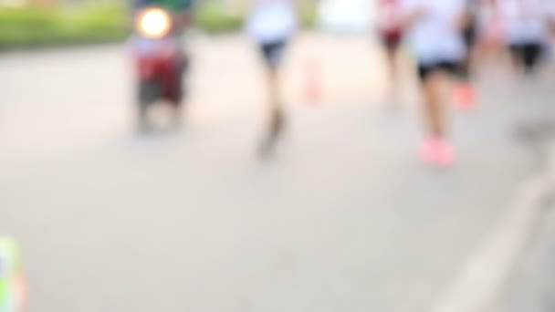 Athletes running at international marathon — Stock Video