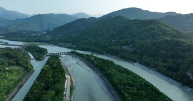 Dujiangyan, Sichuan, Çin 'deki hava görüntüleri.