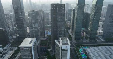 Shenzhen, China - June 03, 2022: Aerial view of urban cityscape in Shenzhen city, China