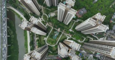 Shenzhen, Çin - 3 Haziran 2022: Shenzhen, Çin 'deki kentsel şehir manzarası