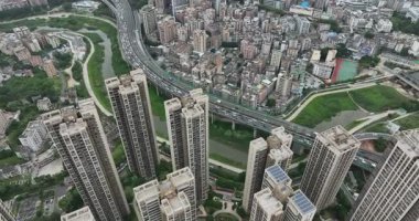 Shenzhen, Çin - 3 Haziran 2022: Shenzhen, Çin 'deki kentsel şehir manzarası