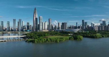 Shenzhen, Çin - 23 Haziran 2022: Shenzhen, Çin 'deki kentsel şehir manzarası