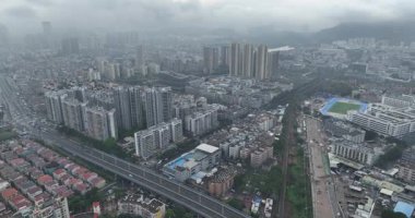 Binalı kentsel manzaranın havadan görüntüsü