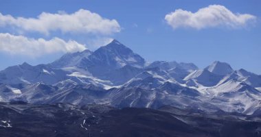 Tibet, Çin 'deki Everest Dağı manzarası