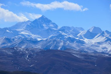 Tibet, Çin 'deki Everest Dağı manzarası