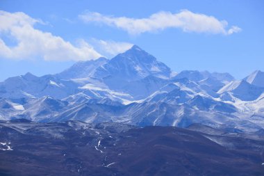 Tibet, Çin 'deki Everest Dağı manzarası