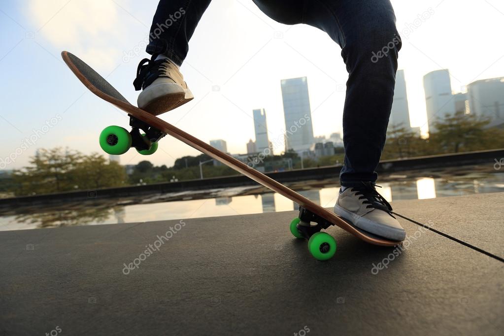 female  skateboarder legs