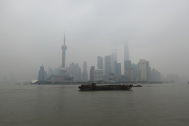 Kışın şehir Şanghay