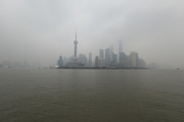 Kışın şehir Şanghay