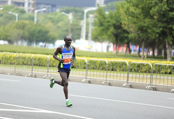 Marathon runners running on road — Stock Photo, Image