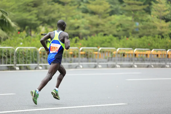 Marathon runners running on road — Stock Photo, Image