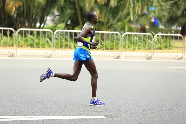 Marathon runners running on road — Stock Photo, Image