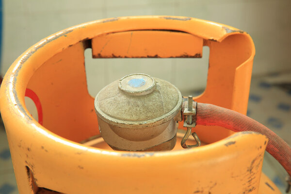 Yellow gas cylinder